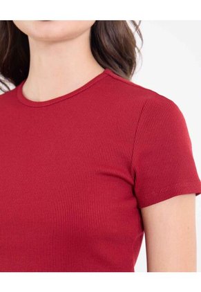 Crop Top Basico  Para Mujer Vino Ostu
