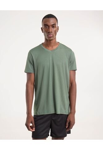 Camiseta Para Hombre Manga Corta Cuello V Color Verde Marca Ostu #60091730 Ostu