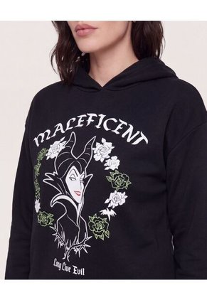 Hoodie Maléfica Dark Roses  Para Mujer Negro Ostu