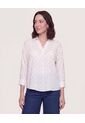Blusa Fluid Manga 3/4  Para Mujer Café Ostu de Ostu