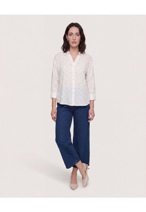 Blusa Fluid Manga 3/4  Para Mujer Café Ostu