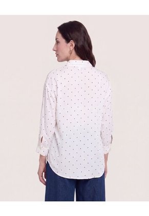 Blusa Fluid Manga 3/4  Para Mujer Café Ostu
