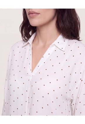 Blusa Fluid Manga 3/4  Para Mujer Café Ostu
