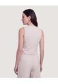 Chaleco Punto Modern  Para Mujer Beige Ostu de Ostu