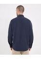 Camisa  Para Hombre Manga Larga Con Bolsillo Cuello Casual M Color Azul Marca Ostu #60010899 de Ostu