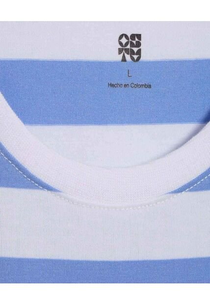 Camiseta Para Hombre Manga Corta Color Azul  Marca Ostu #60091230