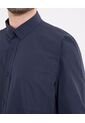 Camisa  Para Hombre Manga Larga Con Bolsillo Cuello Casual M Color Azul Marca Ostu #60010899 de Ostu