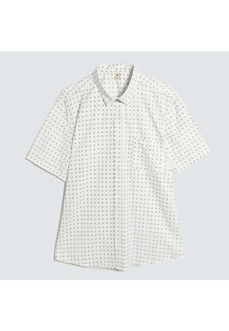 Camisa Para Hombre Manga Corta Con Bolsillo Color Blanco Marca Ostu #60010748 Ostu