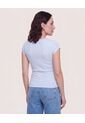 Camiseta Básica Con Botones  Para Mujer Azul Ostu de Ostu