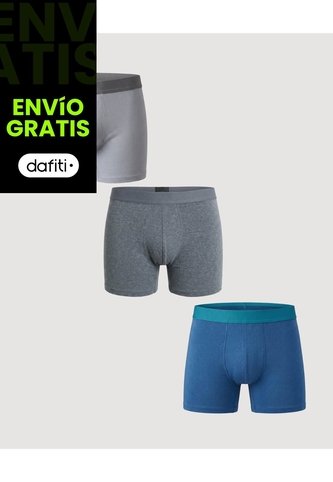 Pack X3 Boxer Medio Confort  Para Hombre Negro Ostu Ostu