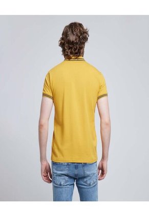 Polo Para Hombre Cuello Tejido Sin Bolsillo Color Amarillo  Marca Ostu #60110641