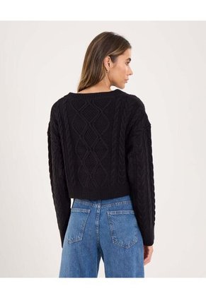 Saco Para Mujer Cuello Redondo Color Negro Marca Ostu #40330074