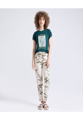 Camiseta Para Mujer Manga Corta Color Verde Marca Ostu #40091708