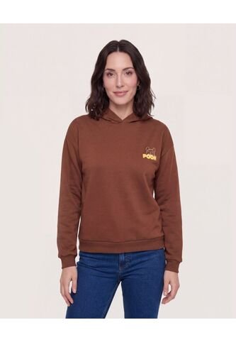 Hoodie Winnie Pooh Cozy  Para Mujer Café Ostu Ostu