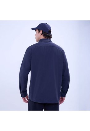 Camisa Para Hombre Manga Larga Con Bolsillo Color Azul  Marca Ostu #60010764