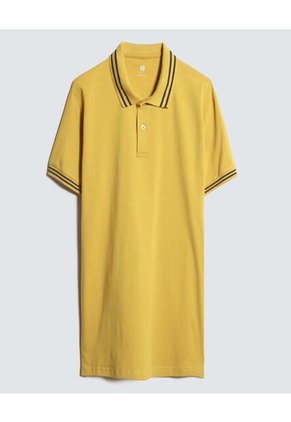 Polo Para Hombre Cuello Tejido Sin Bolsillo Color Amarillo  Marca Ostu #60110641