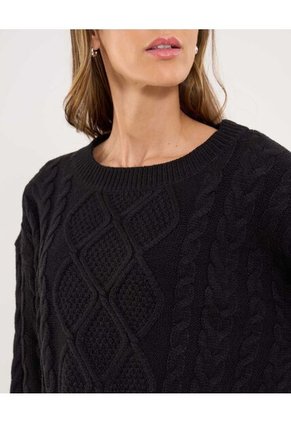 Saco Para Mujer Cuello Redondo Color Negro Marca Ostu #40330074