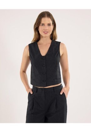 Chaleco Para Mujer Plano Color Negro Marca Ostu #40250025