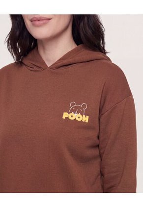 Hoodie Winnie Pooh Cozy  Para Mujer Café Ostu