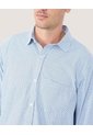 Camisa Para Hombre Manga Larga Con Bolsillo Cuello Casual M Color Azul Claro Marca Ostu #60010792 de Ostu