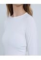 Camiseta Para Mujer Manga Larga Cuello Redondo Color Crudo Marca Ostu #40092411 de Ostu