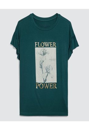 Camiseta Para Mujer Manga Corta Color Verde Marca Ostu #40091708