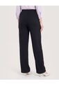 Pantalón Ancho Con Pretina Elástica  Para Mujer Negro Ostu de Ostu