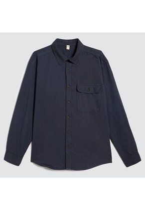 Camisa Para Hombre Manga Larga Con Bolsillo Color Azul  Marca Ostu #60010764