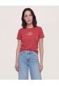 Camiseta  Para Mujer Manga Corta Cuello Redondo Color Terracota Marca Ostu #40092730 de Ostu