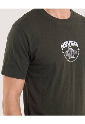 Camiseta Basica Con Screen Para Hombre Verde Ostu