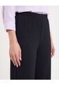 Pantalón Ancho Con Pretina Elástica  Para Mujer Negro Ostu de Ostu