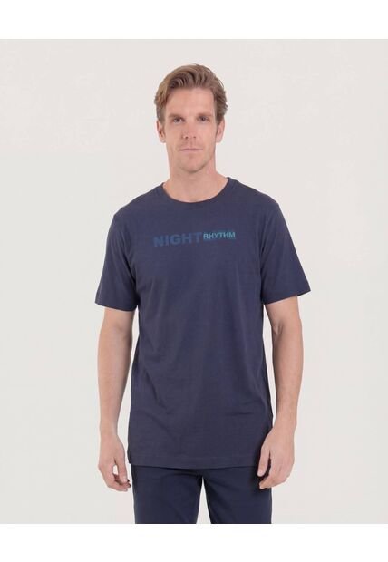 Camiseta Night Rhythm  Para Hombre Azul Ostu