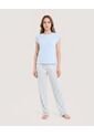 Pijama Rayas Comfort  Para Mujer Crema Ostu de Ostu