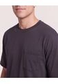 Camiseta Regular Texturizada  Para Hombre Negro Ostu de Ostu