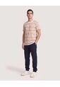 Camiseta Rayas Regular  Para Hombre Camel Ostu de Ostu
