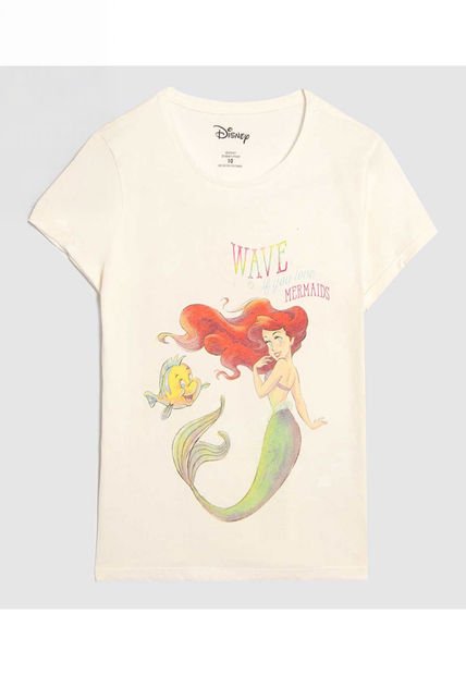 Camiseta Para Niña Manga Corta Color Crema Marca Ostu #90090262