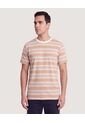 Camiseta Rayas Regular  Para Hombre Camel Ostu de Ostu