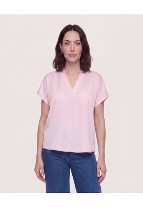 Blusa Con Escote En V Para Mujer Rosa Ostu