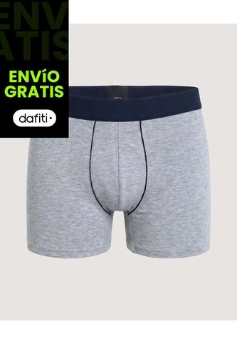 Boxer Medio Con Costuras A Contraste  Para Hombre Gris Ostu Ostu