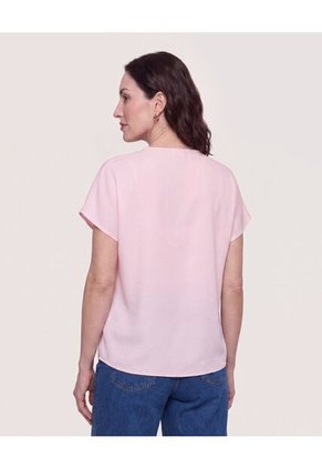Blusa Con Escote En V Para Mujer Rosa Ostu