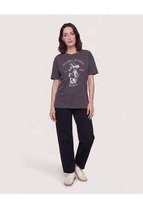 Camiseta Minnie Mouse Vintage Para Mujer Gris Ostu