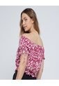 Blusa Para Mujer Manga Corta Color Cereza Marca Ostu #40121011 de Ostu