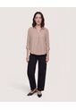 Blusa Fluid Manga 3/4  Para Mujer Café Ostu de Ostu