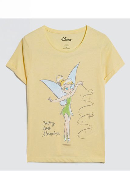 Camiseta Para Niña Manga Corta Color Amarillo  Marca Ostu #90090263