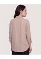 Blusa Fluid Manga 3/4  Para Mujer Café Ostu de Ostu