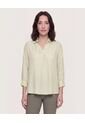 Blusa Fluid Manga 3/4  Para Mujer Verde Ostu de Ostu