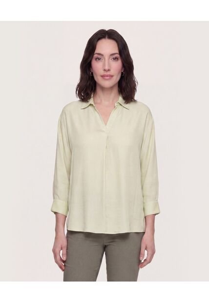 Blusa Fluid Manga 3/4  Para Mujer Verde Ostu