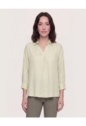 Blusa Fluid Manga 3/4 Para Mujer Verde Ostu