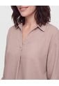 Blusa Fluid Manga 3/4  Para Mujer Café Ostu de Ostu