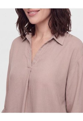Blusa Fluid Manga 3/4  Para Mujer Café Ostu